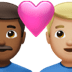 👨🏾‍❤️‍👨🏼 couple with heart: man, man, medium-dark skin tone, medium-light skin tone display on Apple